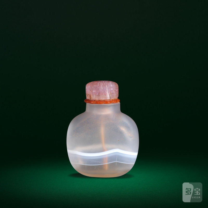 十八/十九世紀 玉帶紋瑪瑙鼻煙壺 | A BANDED AGATE SNUFF BOTTLE - 图2